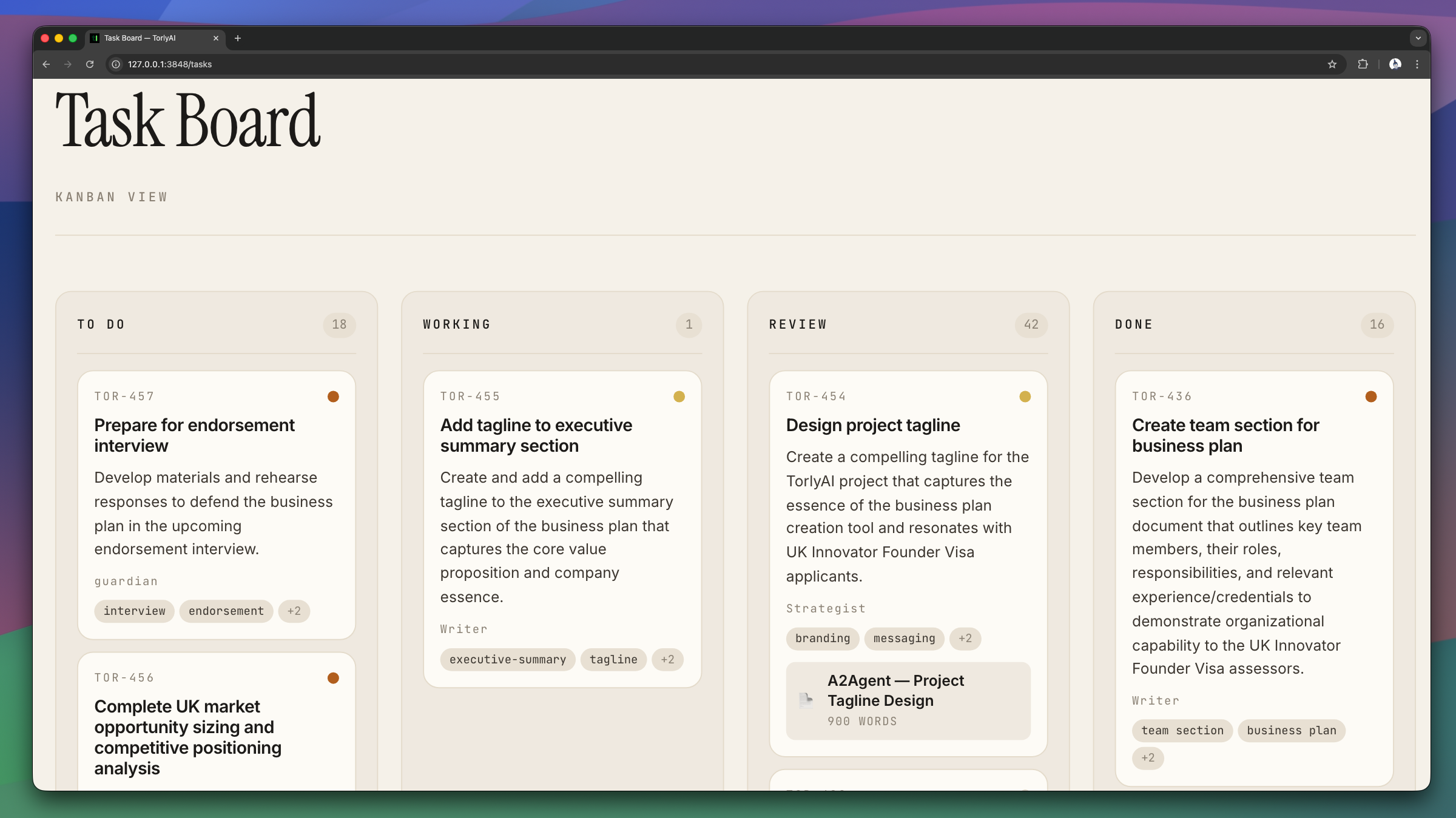 torly.ai / tasks
